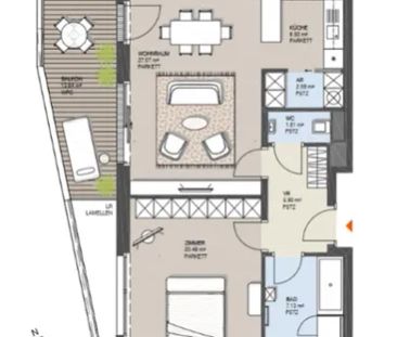 EXKLUSIVES WOHNEN, gepflegte 71 m2 Neubau mit 14 m2 Balkon, 2 Zimmer, Komplettküche, Wannenbad, Parketten, Ruhelage, Pfarrwiesengasse - Photo 3