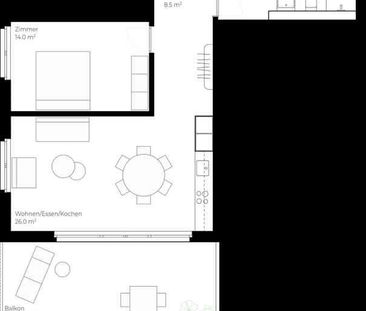 2.5 Zimmer, 60 m², 1. Stock - Photo 5