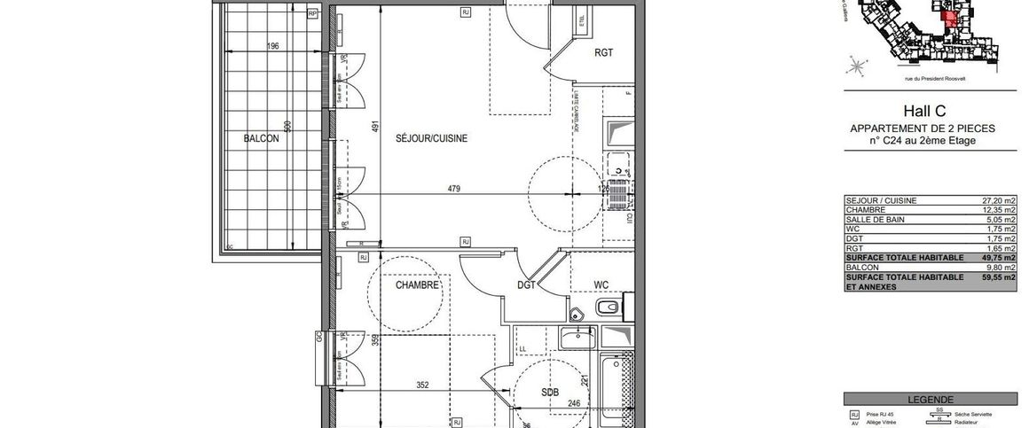 location Appartement T2 DE 49.75m² À CLAMART - Photo 1