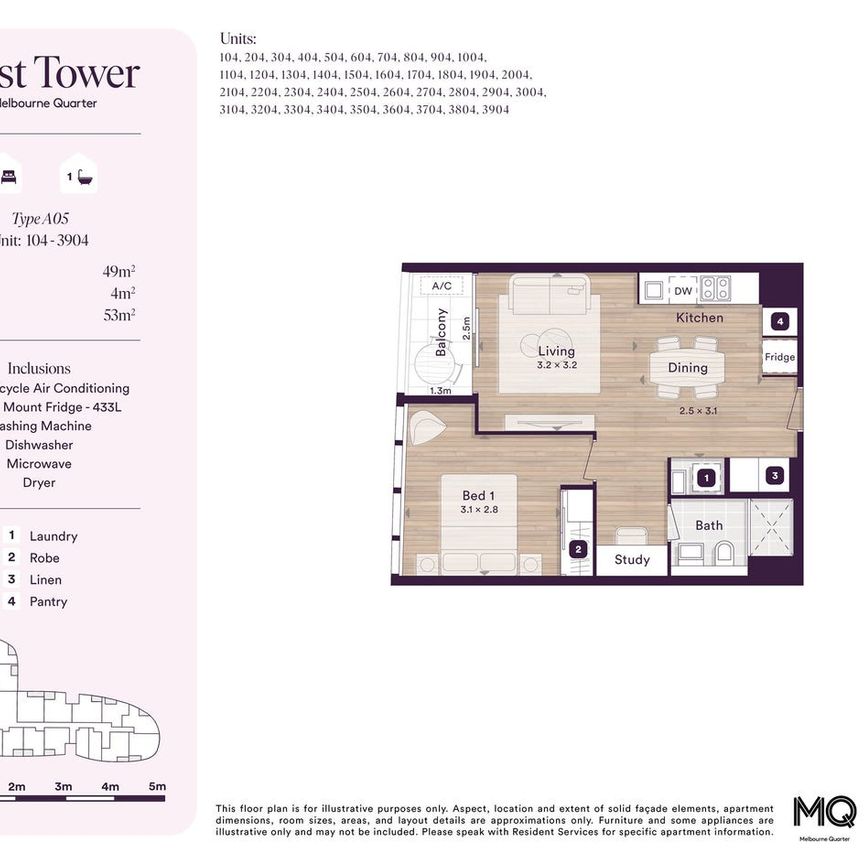 Brand new 1 bed apartment with study nook. - Photo 1