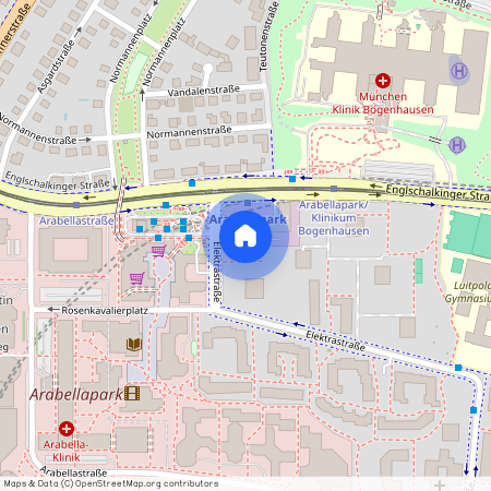 Elektrastraße, 81925 München Bogenhausen ca. 3, 6 km north-east of Munich-center