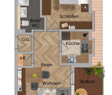 Ideale Single-Wohnung: 2 Zimmer, Küche, Bad, Balkon in Neumarkt - Photo 4