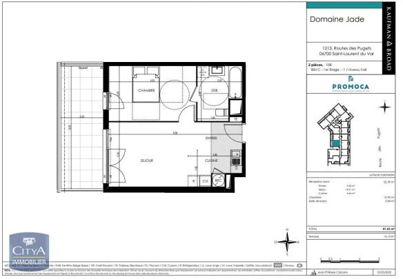 Appartement à louer 2 pièces 41.22m² - Photo 1