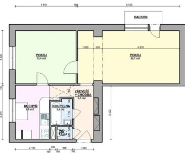 Pronájem hezkého bytu 2+1, 17.listopadu, Znojmo - Photo 2