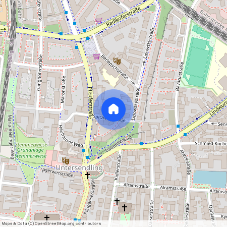 Spitzwegstraße, 81373 München Sendling ca. 3, 4 km south-west of Munich-center