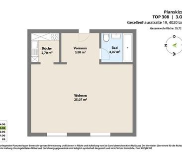 Ruhige 1 Zimmer-Citywohnung mit Küche - Nähe Landstraße! - Foto 6