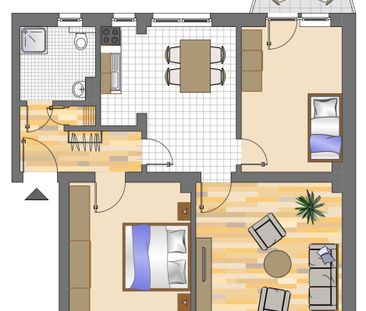 Demnächst frei! 2-Zimmer-Wohnung mit Balkon in Mönchengladbach Schm... - Foto 1