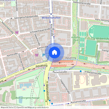 Knorrstraße, 80807 München Milbertshofen ca. 4, 5 km north of Munich-center