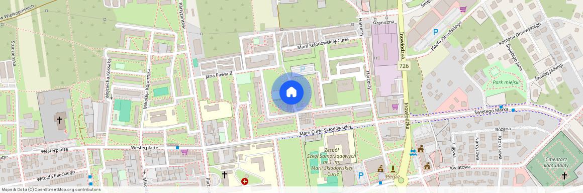 ul. Marii Skłodowskiej-Curie, Opoczno, Opoczno, opoczyński, łódzkie