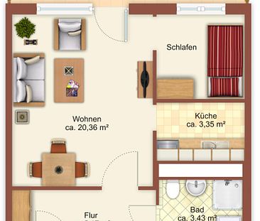 1-Raum-Wohnung in Chemnitz Morgenleite - Foto 1