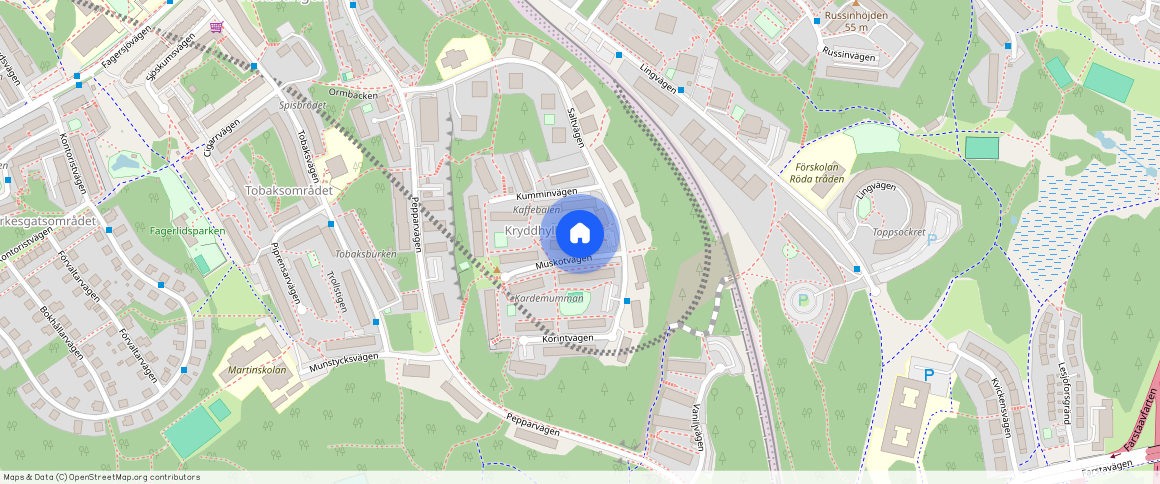 Muskotvägen **, Hökarängen