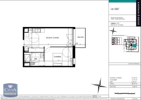 Location Appartement 2 pièces 38m² DEVILLE LES ROUEN 76250 - Photo 5