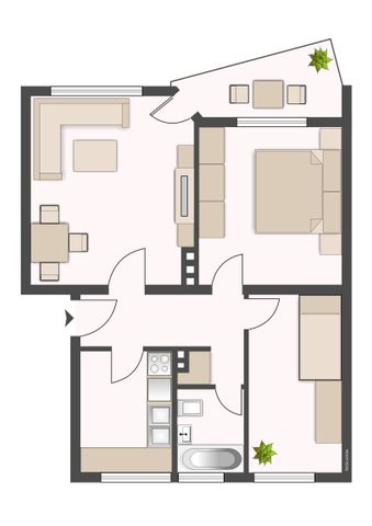 Kleine, gemütliche 3-Zimmer-Wohnung im Erdgeschoß in Korbach - Foto 2