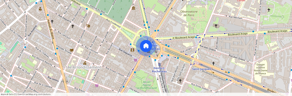 Avenue General Leclerc betwn Rue d'Alesia et Place Denfert Rochereau 75014 Paris (14e arrondissement)