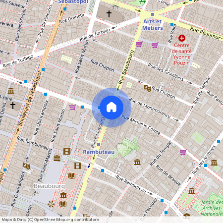 Rue Beaubourg et Rue Michel le Comte 75003 Paris (3e arrondissement)