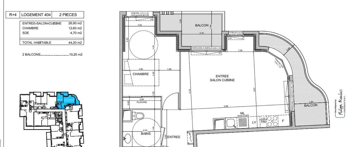 location Appartement T2 DE 44.2m² À NICE - Photo 1