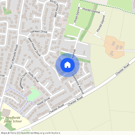 Rhodfa Gladstone, Penymynydd, CH4 0LL