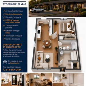 3 ½ NEUF STYLE MAISON DE VILLE à MONT-LA - Photo 2
