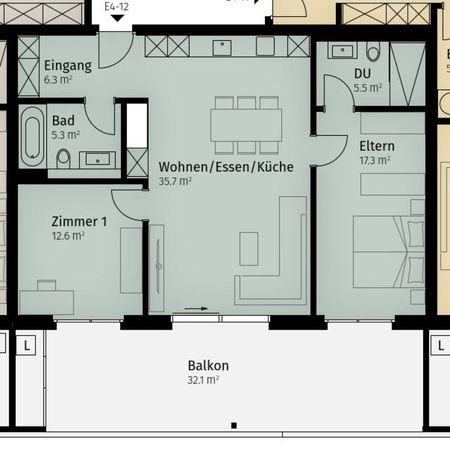 3.5 Zimmer, 97 m² - Photo 4