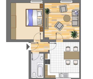 2-Zimmer-Wohnung in Herten Westerholt mit Laminat und Tapeten - Foto 1