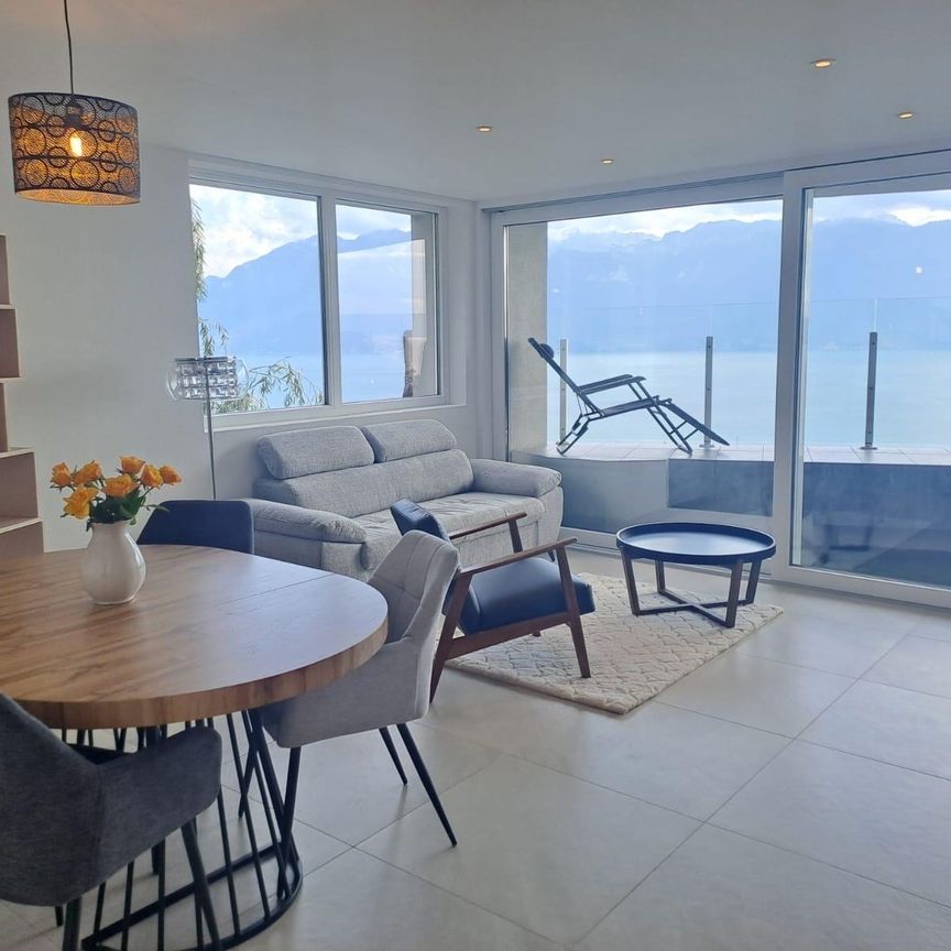 Bel appartement meublé de 3.5 pièces avec vue imprenable sur lac et montagnes - Chexbres - Photo 1