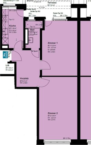 2 Zimmer, 54 m², 1. Stock - Foto 4