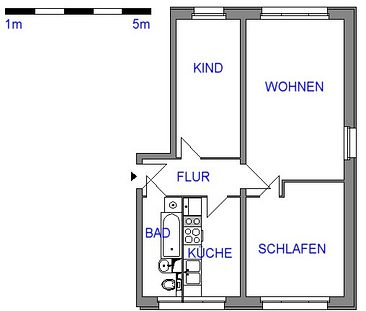 3-Raum-Wohnung mit Tageslichtbad - Foto 4