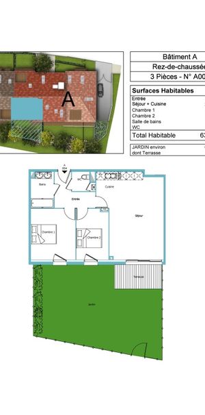 Location Appartement 3 pièces 63m² PESSAC 33600 - Photo 2