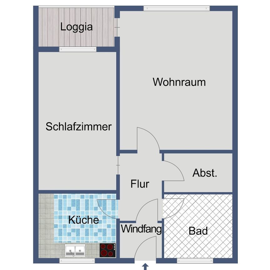 Gut geschnittene 2-Zimmer-Wohnung im 5. OG mit Balkon - Foto 1