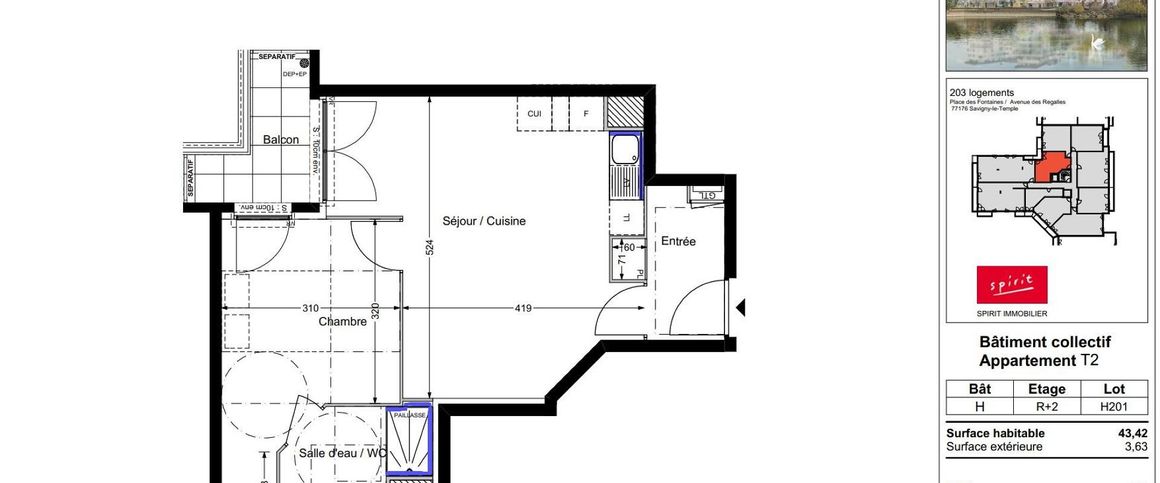 location Appartement T2 DE 43.42m² À SAVIGNY LE TEMPLE - Photo 1