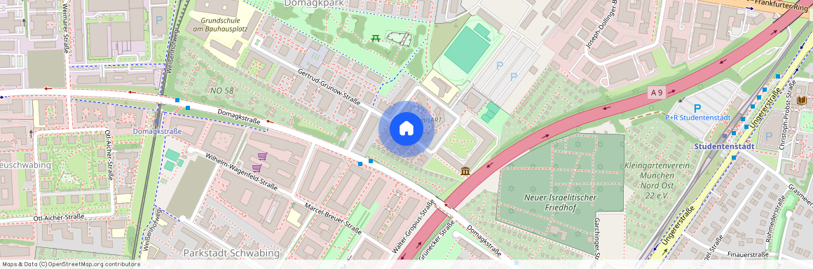 Margarete-Schütte-Lihotzky-Straße, 80807 München Schwabing ca. 5, 1 km north of Munich-center