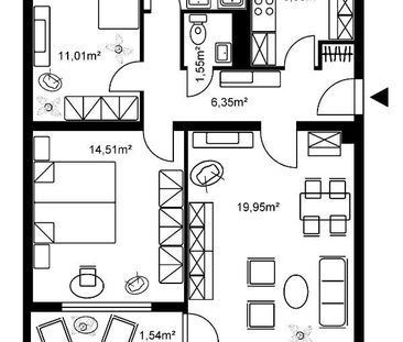 Geräumige 3-Zimmer-Wohnung mit Tageslichtbad - Foto 1