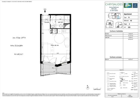 Location appartement 1 pièce 29.19 m2 à Tours - Photo 5