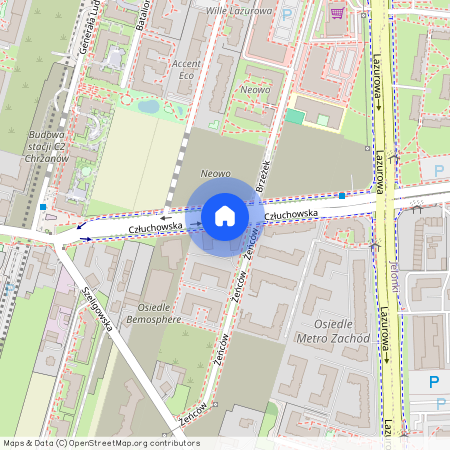 ul. Człuchowska, Chrzanów, Bemowo, Warszawa, mazowieckie