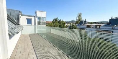 Bestlage nahe Glanzing! Perfekt geschnittene 3-Zimmer-Dachgeschoss-Wohnung mit Balkon in Grünruhelage und mit Kahlenbergblick - Foto 3