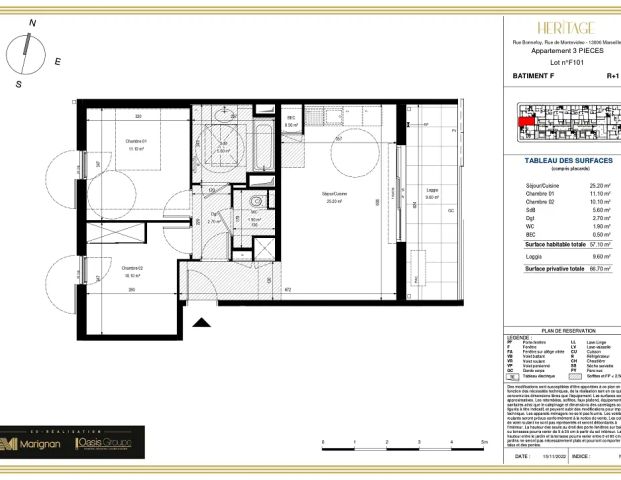 Location appartement 3 pièces - 57m² à Marseille (13006) - Photo 1