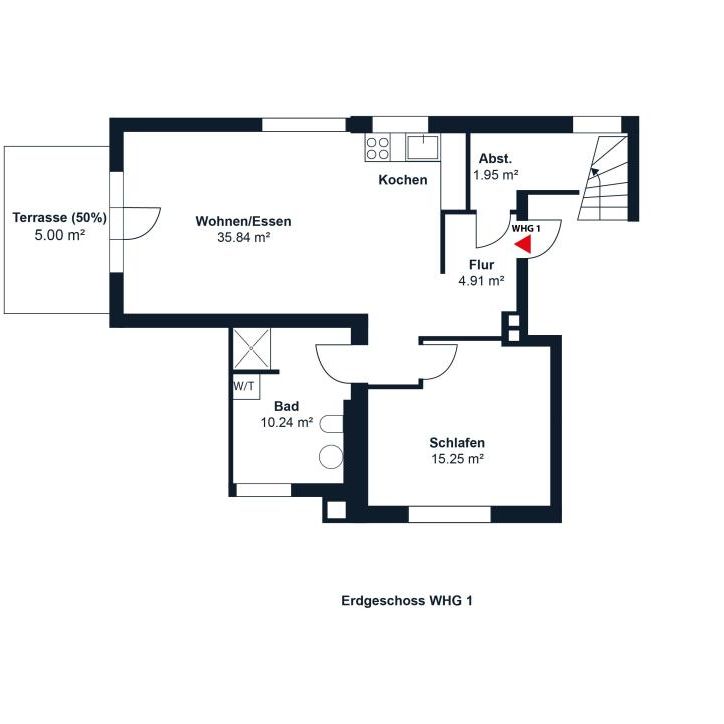 Charmante 2-Zimmer-Erdgeschosswohnung mit kleinem Garten - Foto 2