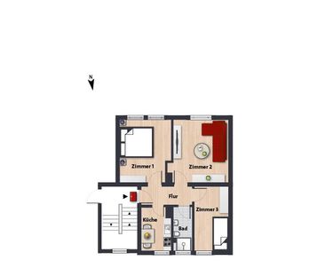 Charmante 3-Zimmer-Wohnung // 1.OG rechts - Foto 1