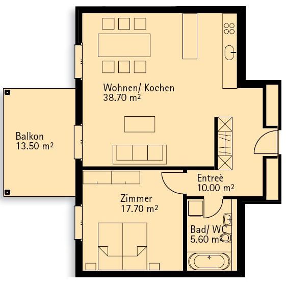 "Moderne 2.5 Zimmer-Wohnung nähe Einkaufsmöglichkeiten!" - Foto 1