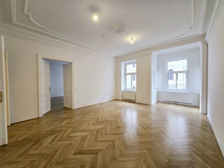 Eleganz trifft Moderne: Altbauwohnung 3 Zimmer + Wohnküche, 2 Bäder, Stuckdecken und Frischgrätparkett in der Porzellangasse - Photo 4