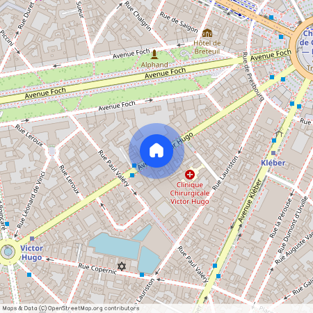 Rue Copernic entre Avenue Victor Hugo et Avenue Kleber 75116 Paris (16e arrondissement)