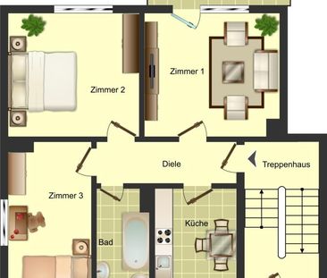 Demnächst frei! 3-Zimmer-Wohnung in Bergkamen City - Photo 1