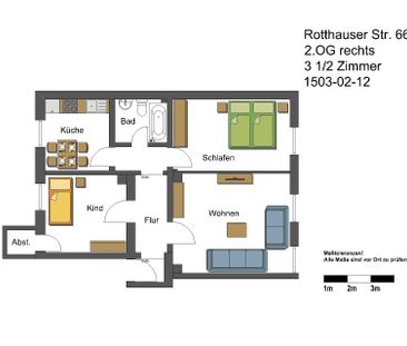 Perfekt für 3 Personen mit WBS - Foto 3