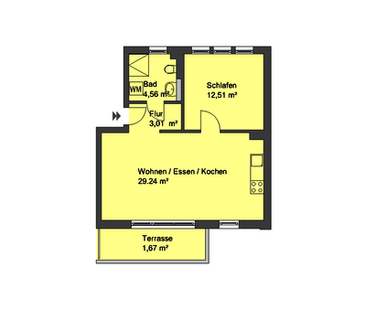 Erstbezug durch Aufstockung! - Helle 2-Zimmer-Wohnung mit Terrasse - Photo 6