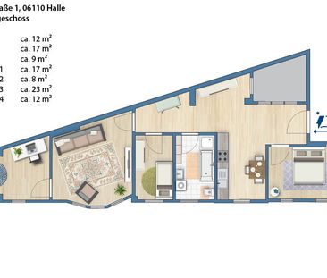 Individuell geschnittene 4-Raum-Wohnung am Rannischen Platz, Frisch... - Photo 1