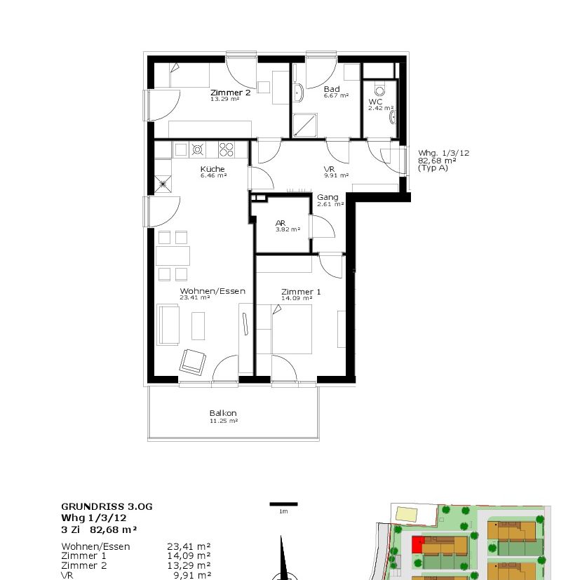Natur genießen, Alltag vergessen – 3‑Zimmer-Wohnung mit großem Balkon - Photo 2