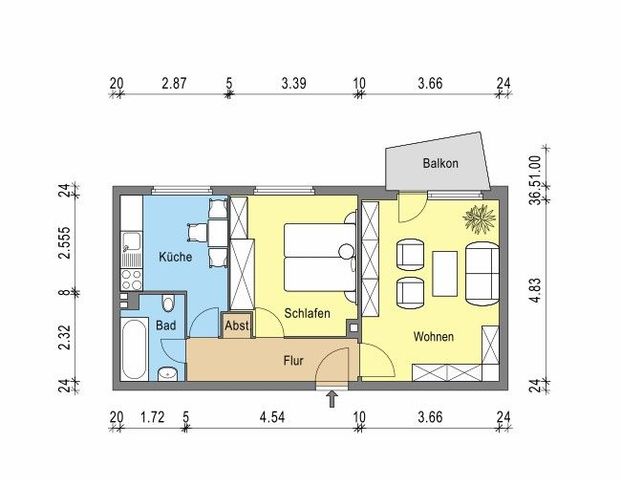 Renovierte 2 Zimmerwohnung mit Balkon - Photo 1