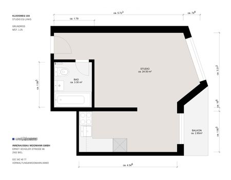 1 Zimmer, 35 m² - Foto 3