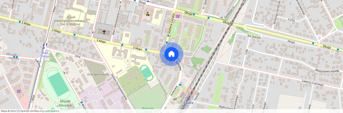 Długa, Zgierski, Zgierz, Kolejowa