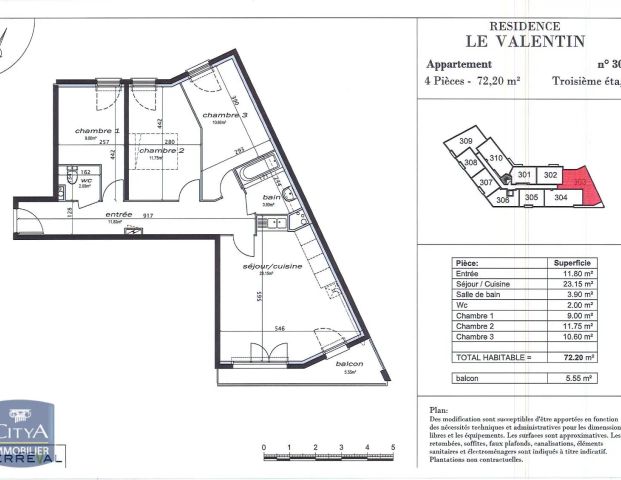 Appartement à louer 4 pièces 72.2m² - Photo 1